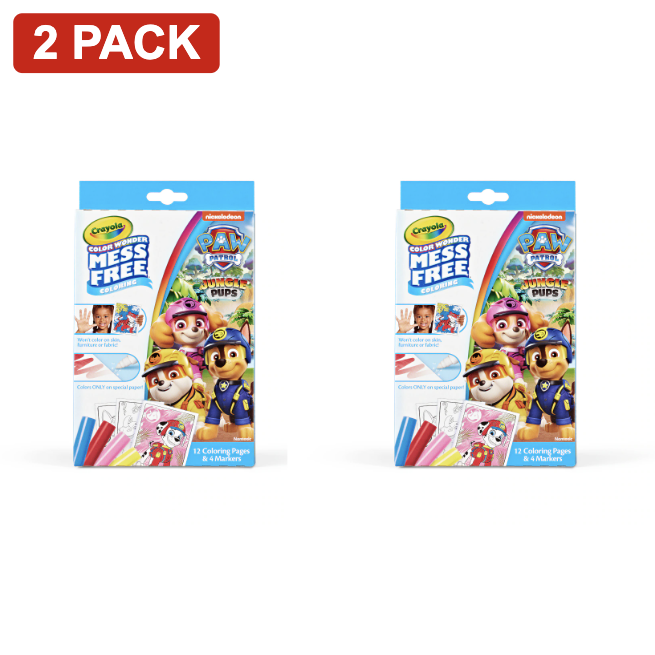 Crayola Color Wonder Mess Free Paw Patrol Coloring Set Markers Pages - 2 Pack